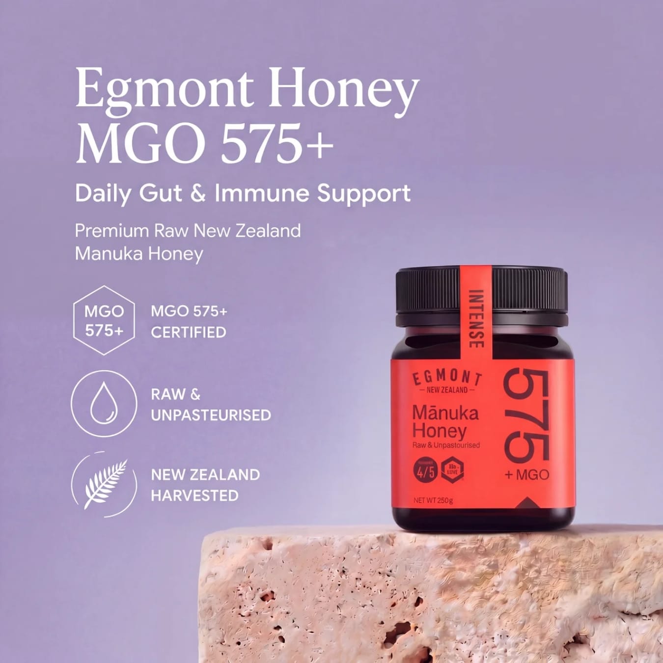 Egmont Honey MGO 575+ — Skin, Gut & Immune Support